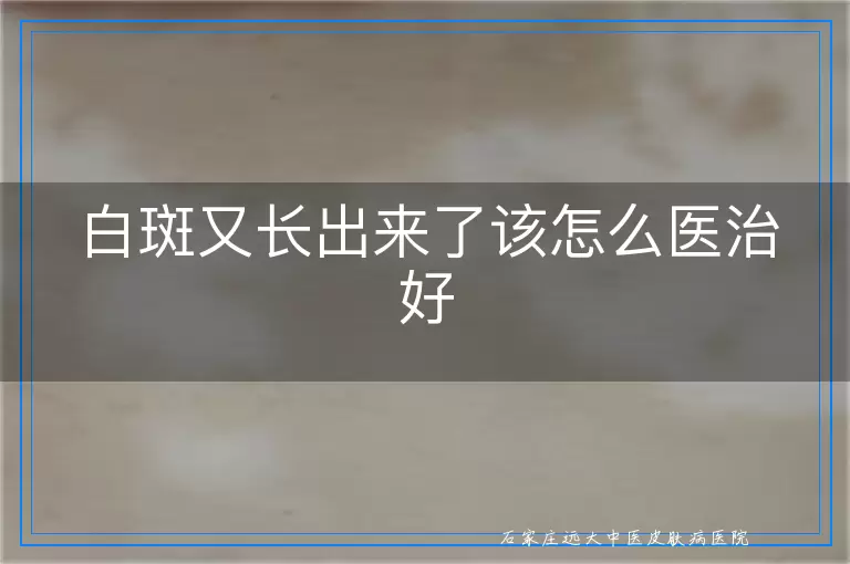 白斑又长出来了该怎么医治好